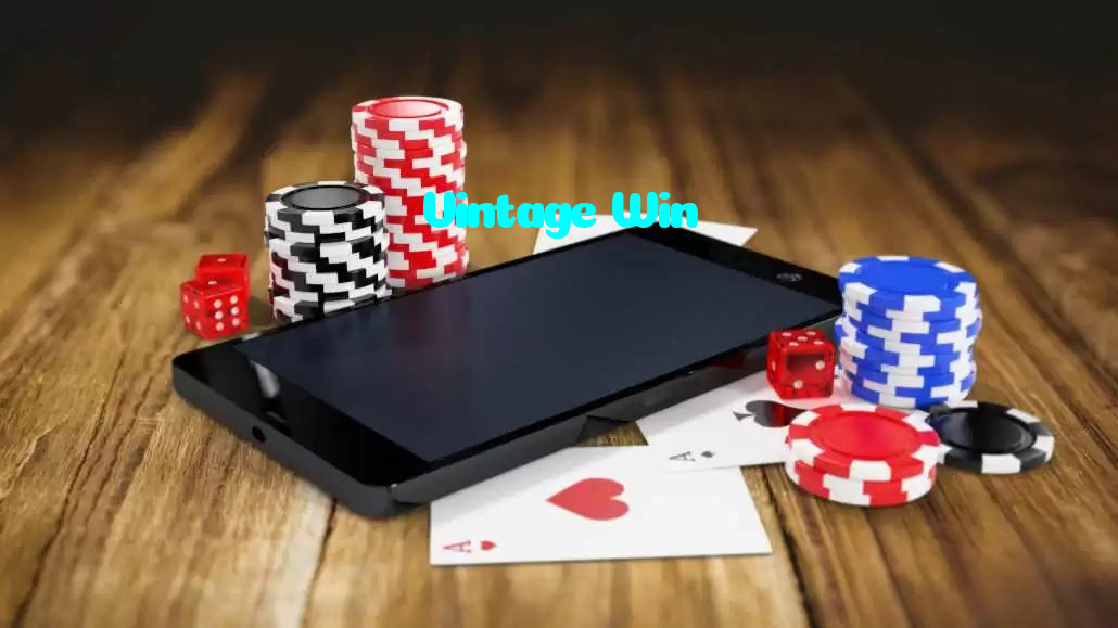 Vintage Win casino presented on mobile device in Pakistan with slots and live games